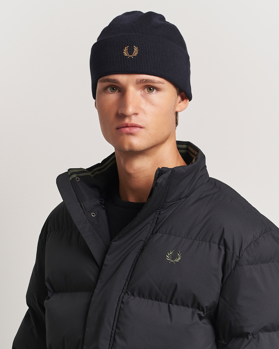 Herr |  | Fred Perry | Merino Wool Beanie Navy