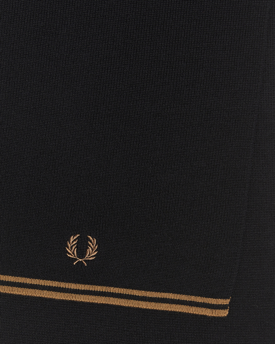 Herr |  | Fred Perry | Twin Tipped Merino Wool Scarf Black