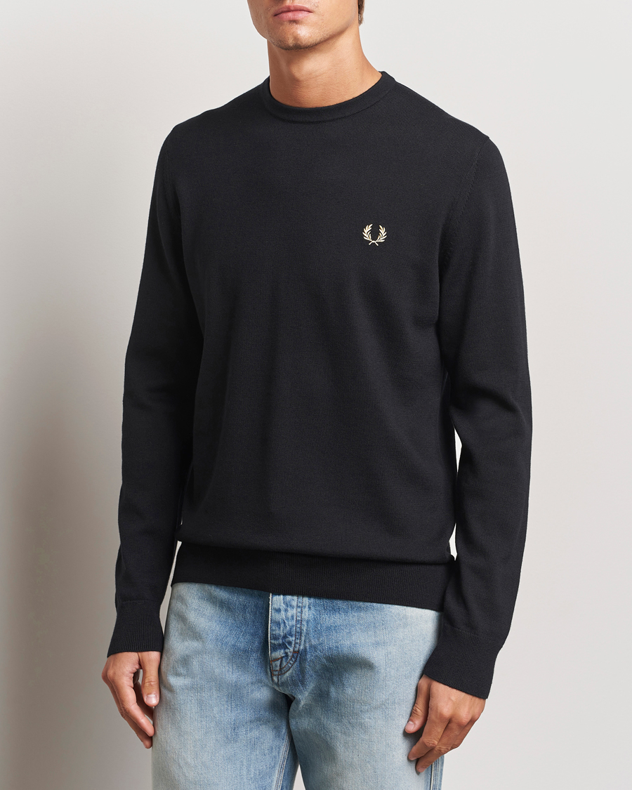 Herr |  | Fred Perry | Classic Crew Neck Jumper Black