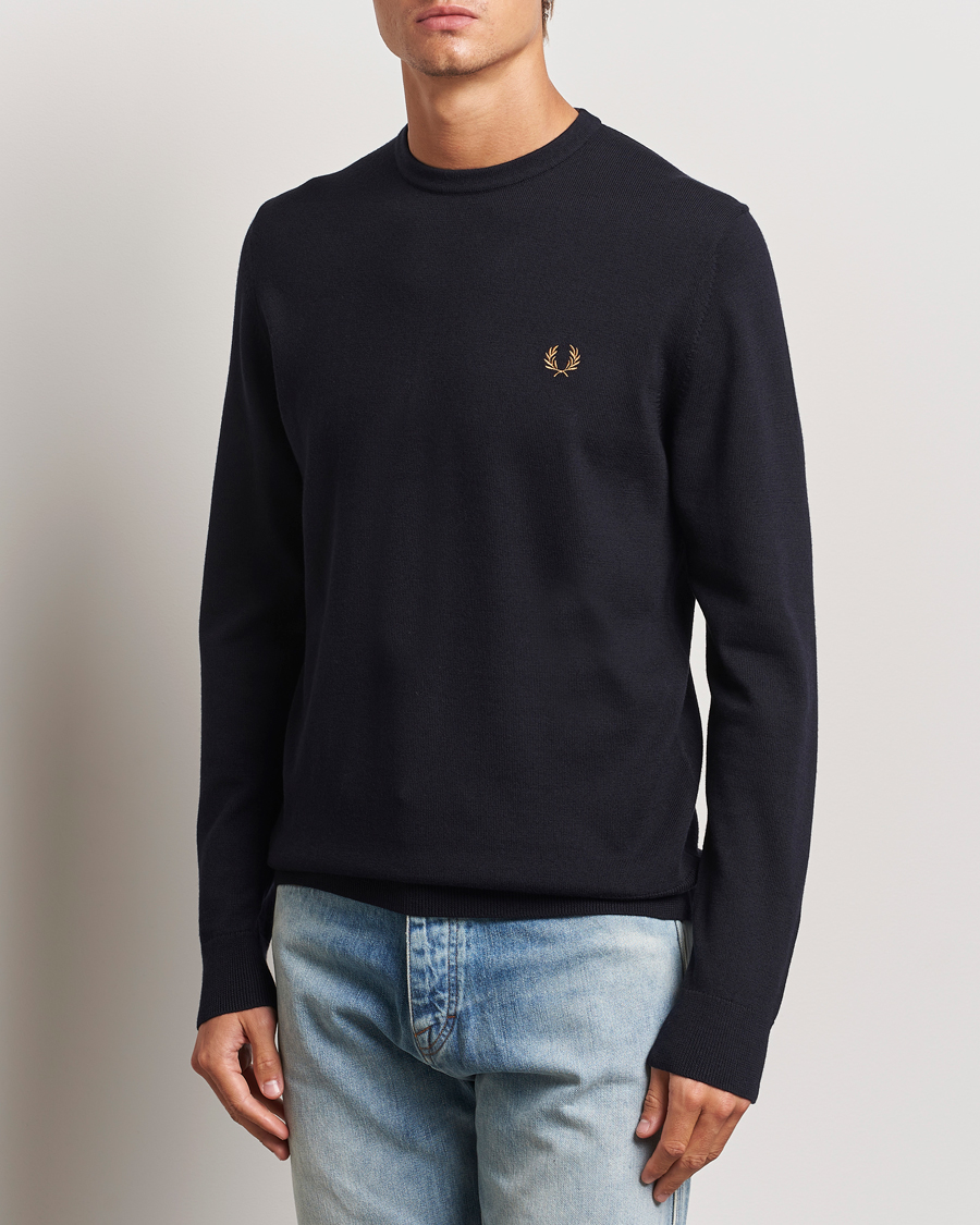 Herr |  | Fred Perry | Classic Crew Neck Jumper Navy