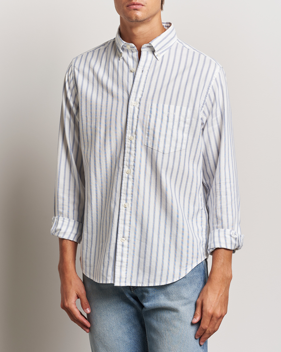 Herr | Business & Beyond - Casual | GANT | Archive Oxford Stripe Shirt Egg Shell