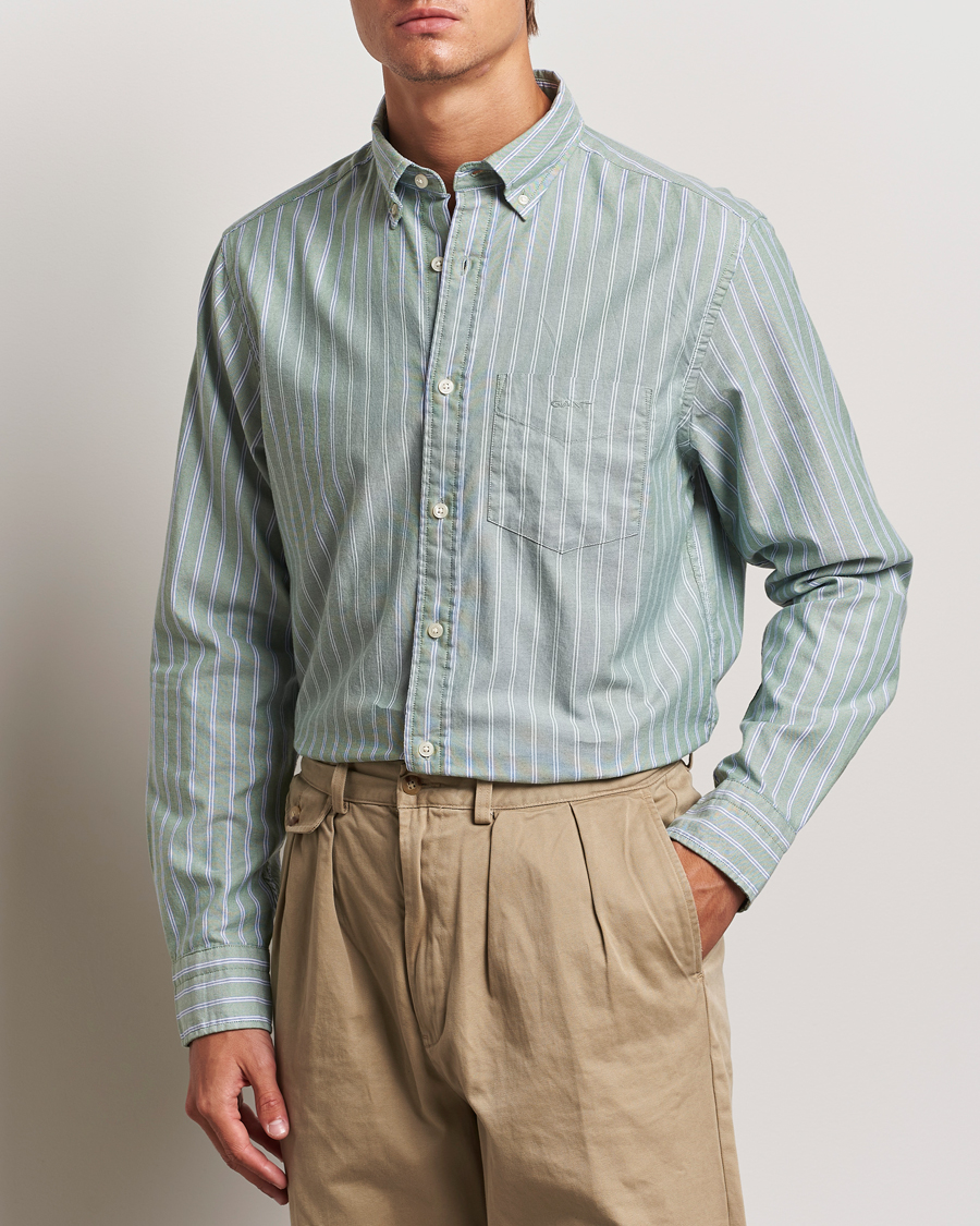 Herr | Business & Beyond - Casual | GANT | Archive Oxford Stripe Shirt Dry Forest