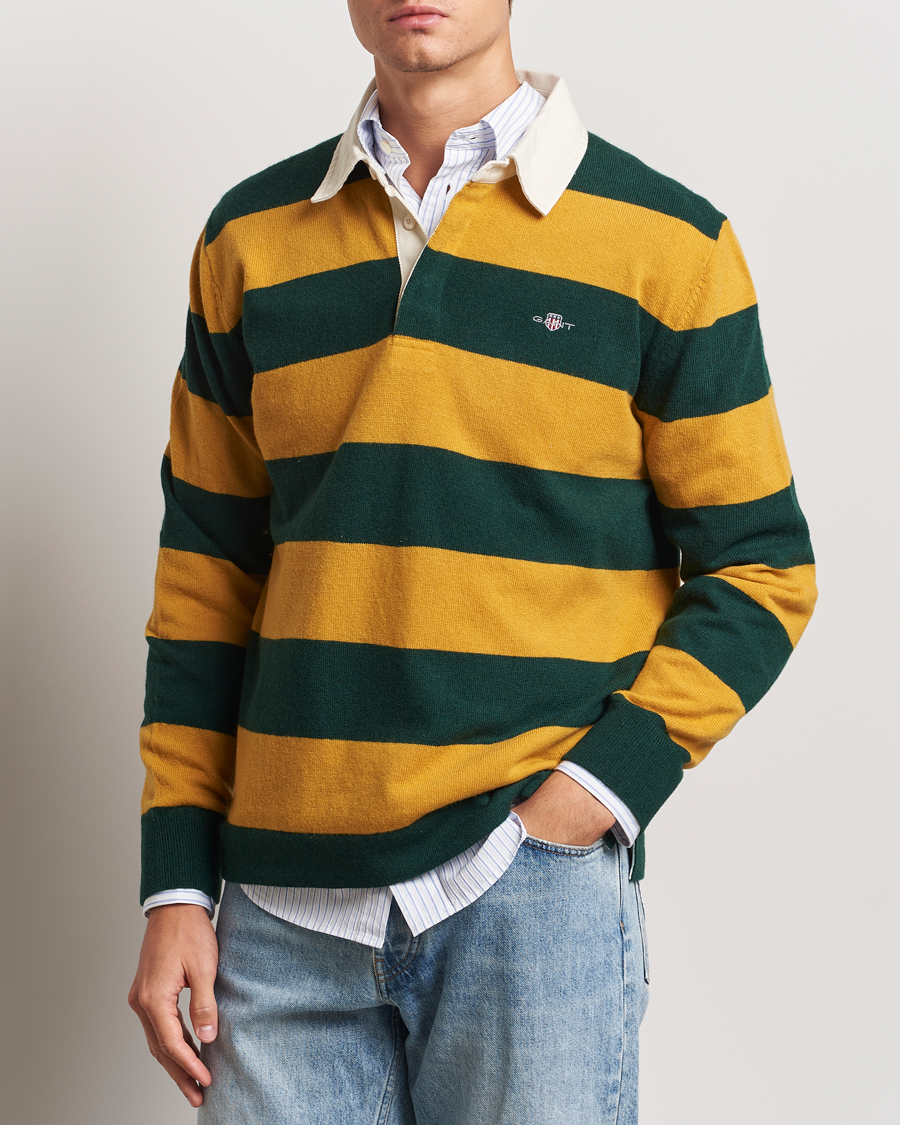 Herr |  | GANT | Extra Fine Lambswool Striped Rugger Tartan Green