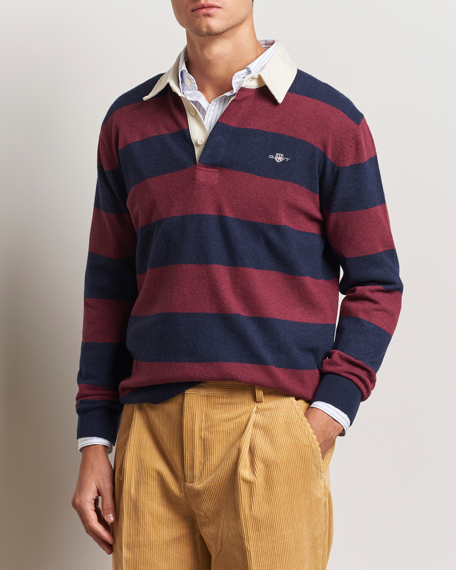 Herr |  | GANT | Extra Fine Lambswool Striped Rugger Marine