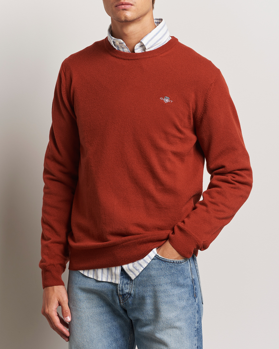 Herr |  | GANT | Lambswool Crew Neck Pullover Iron Red