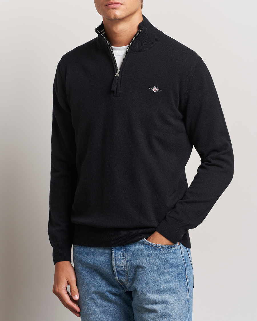 Herr |  | GANT | Lamsbwool Half Zip Black