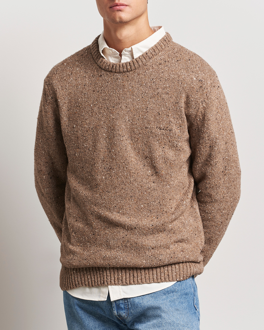 Herr |  | GANT | Neps Wool Crew Neck Brown Melange