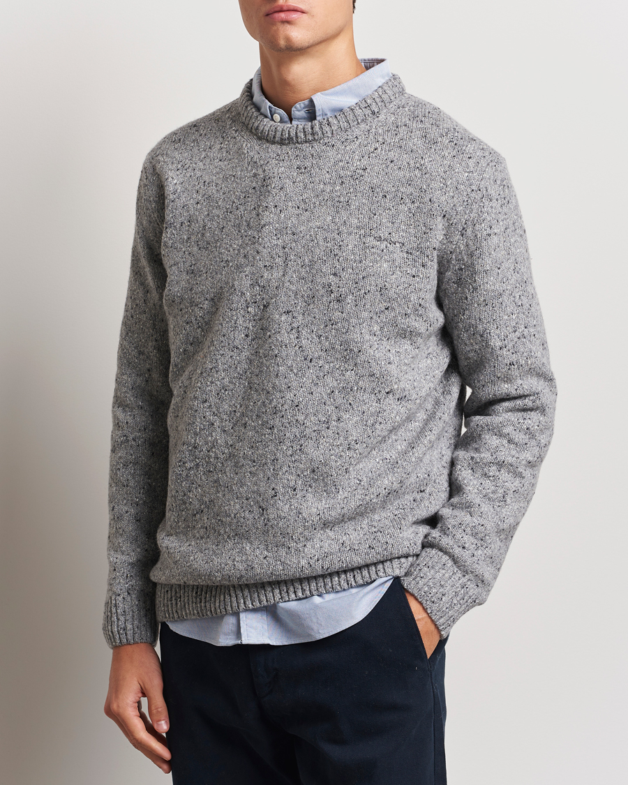 Herr |  | GANT | Neps Wool Crew Neck Grey Melange