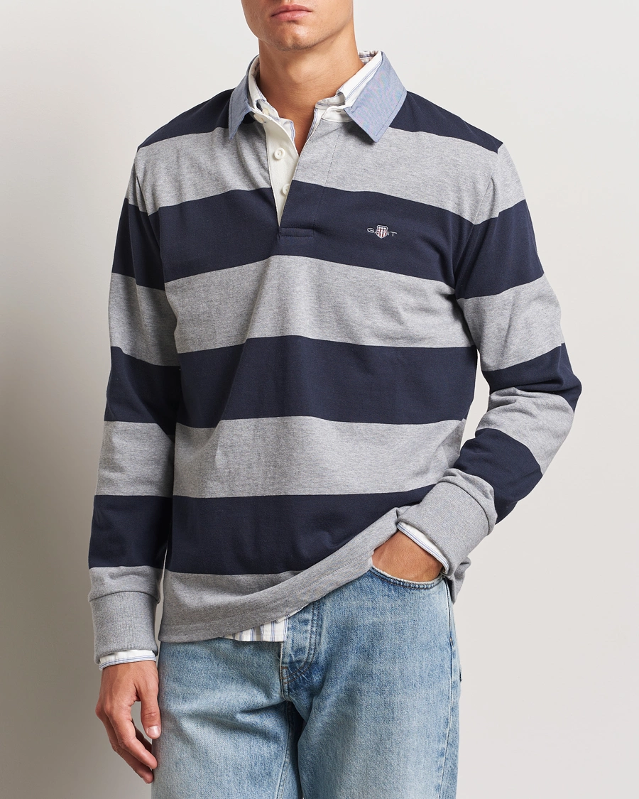 Herr |  | GANT | Original Barstriped Heavy Rugger Grey Melange