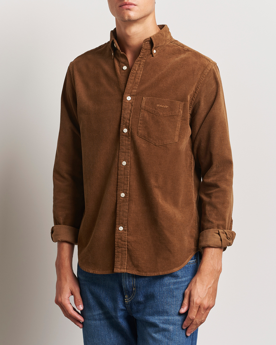 Herr |  | GANT | Regular Fit Corduroy Shirt Brown Melange