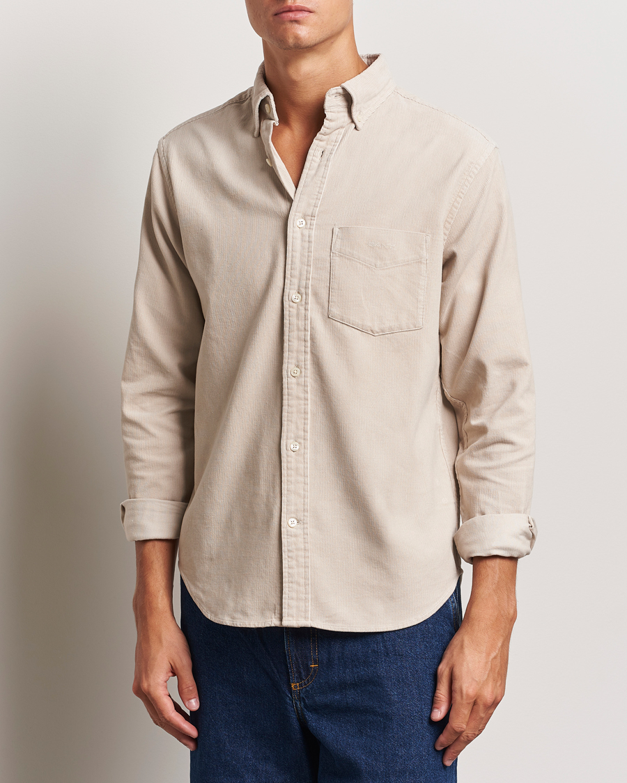 Herr |  | GANT | Regular Fit Corduroy Shirt Putty