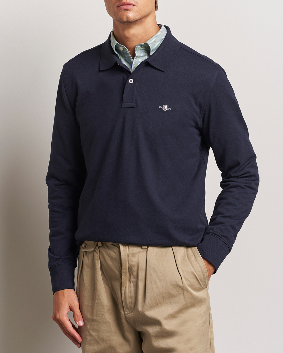 Herr | Business & Beyond - Casual | GANT | Regular Shield Pique Polo Evening Blue