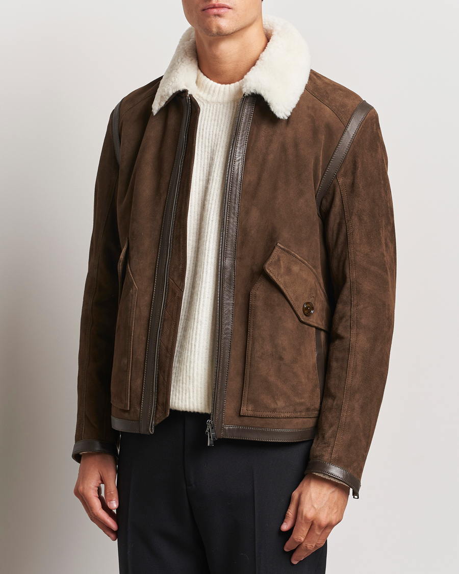 Herr |  | BOSS BLACK | Montel Suede Searling Bomber Jacket Brown