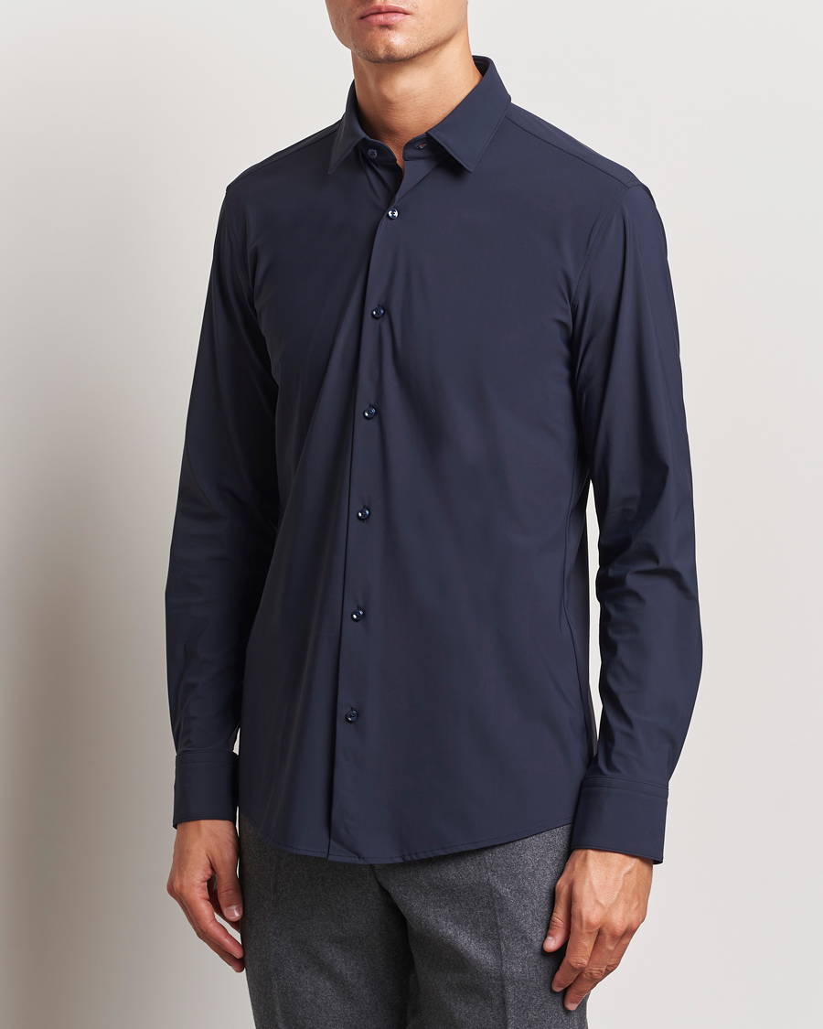 Herr | Business & Beyond - Formal | BOSS BLACK | Hank 4-Way Stretch Shirt Dark Blue