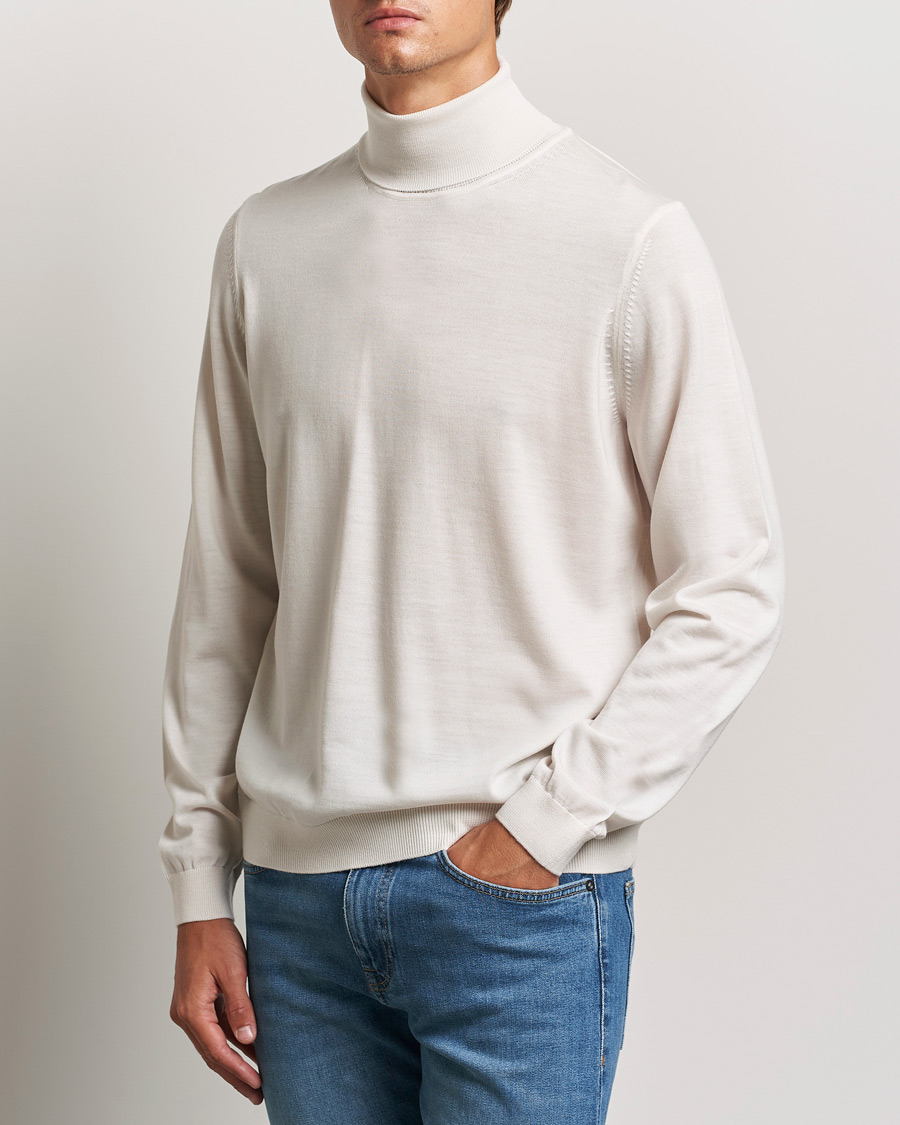 Herr |  | BOSS BLACK | Musso Merino Knitted Polo Open White