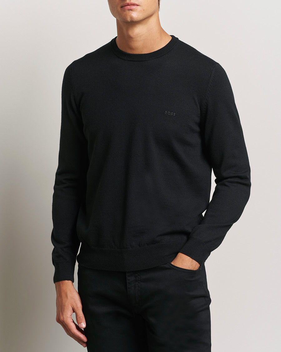 Herr | Business & Beyond - Formal | BOSS BLACK | Botto Merino Knitted Pullover Black