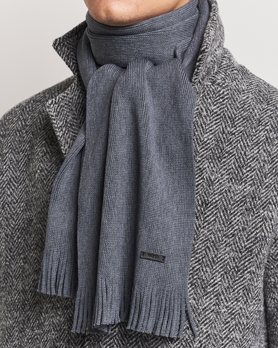 Herr |  | BOSS BLACK | Albas Wool Scarf Medium Grey