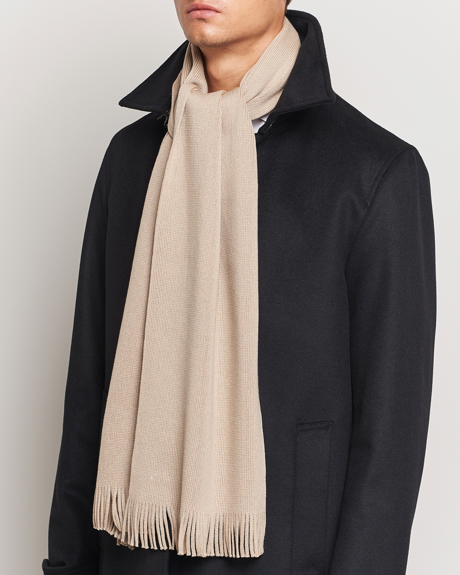 Herr |  | BOSS BLACK | Albas Wool Scarf Light Beige