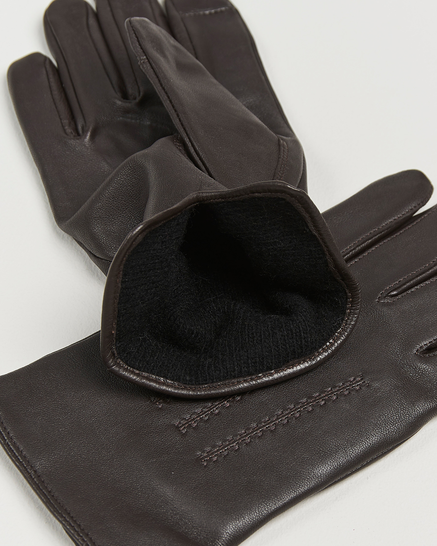 Herr |  | BOSS BLACK | Hainz Leather Gloves Dark Brown