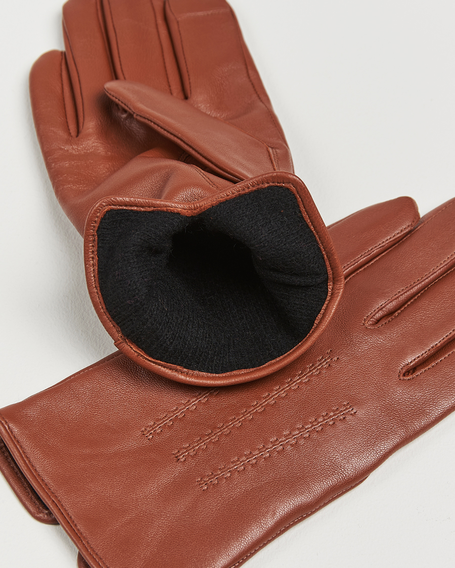 Herr |  | BOSS BLACK | Hainz Leather Gloves Medium Brown