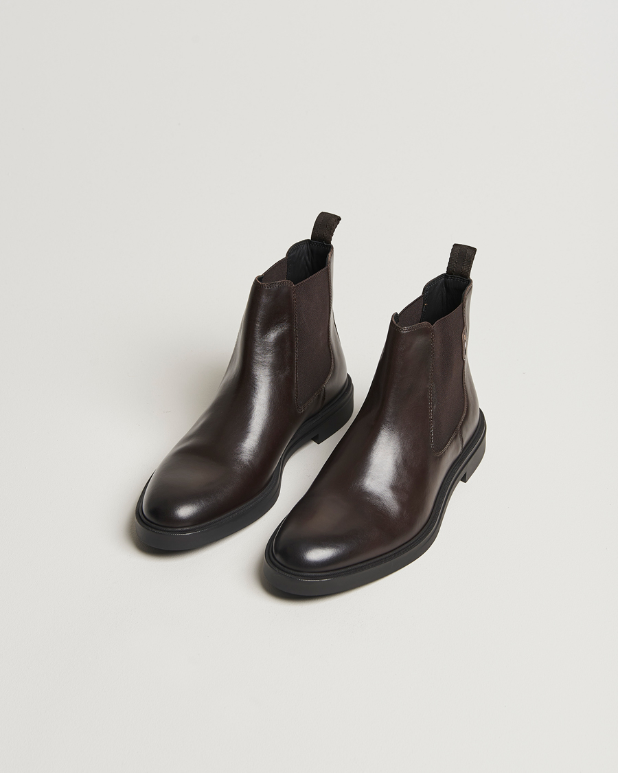 Herr | Vinterskor | BOSS BLACK | Calev Leather Chelsea Boot Dark Brown