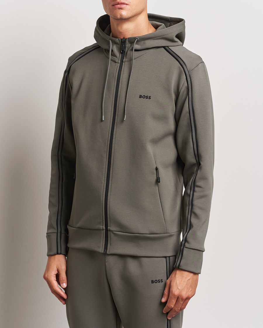 Herr | Tröjor | BOSS GREEN | Saggy Full Zip Hoodie Light Grey