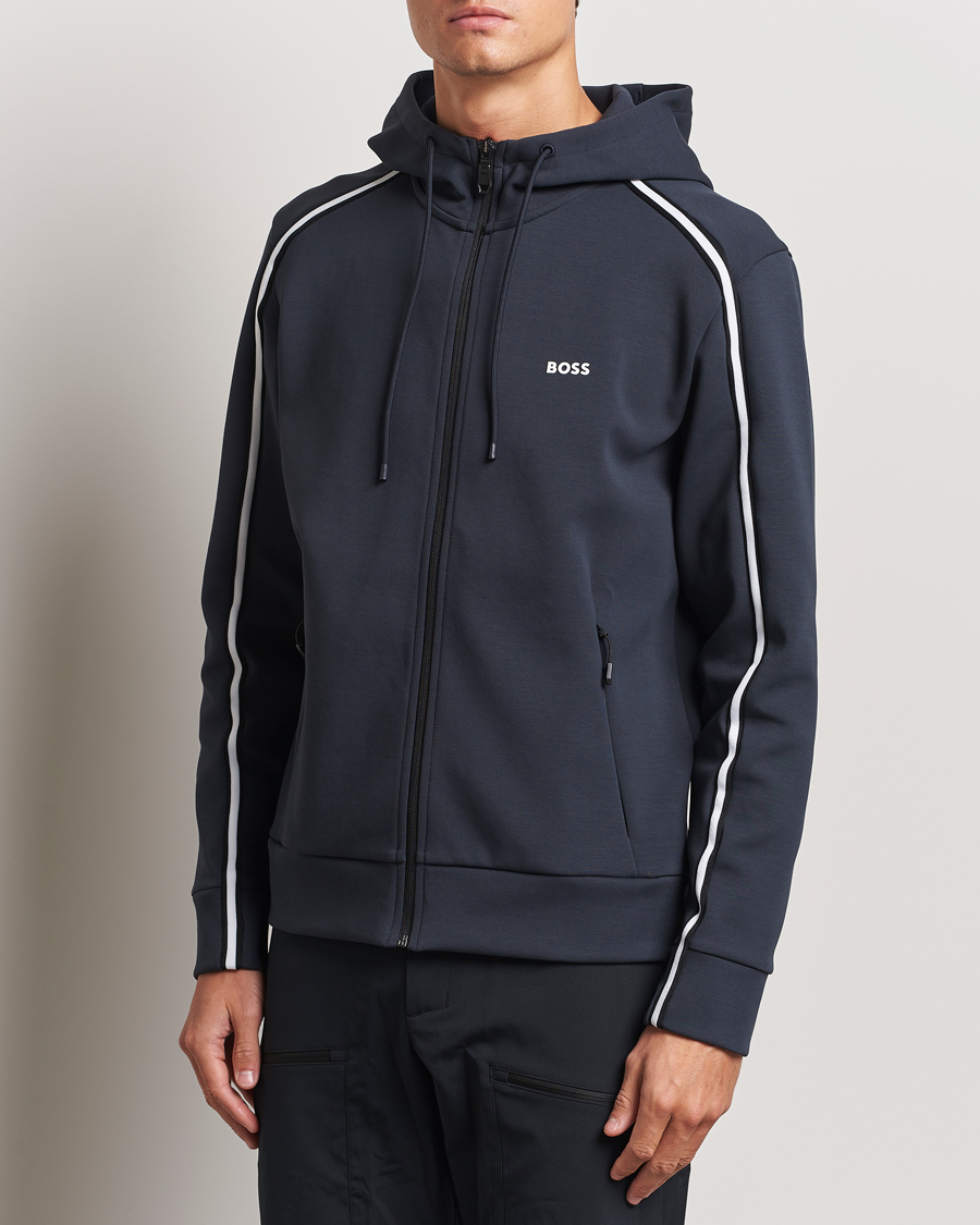 Herr | Tröjor | BOSS GREEN | Saggy Full Zip Hoodie Dark Blue