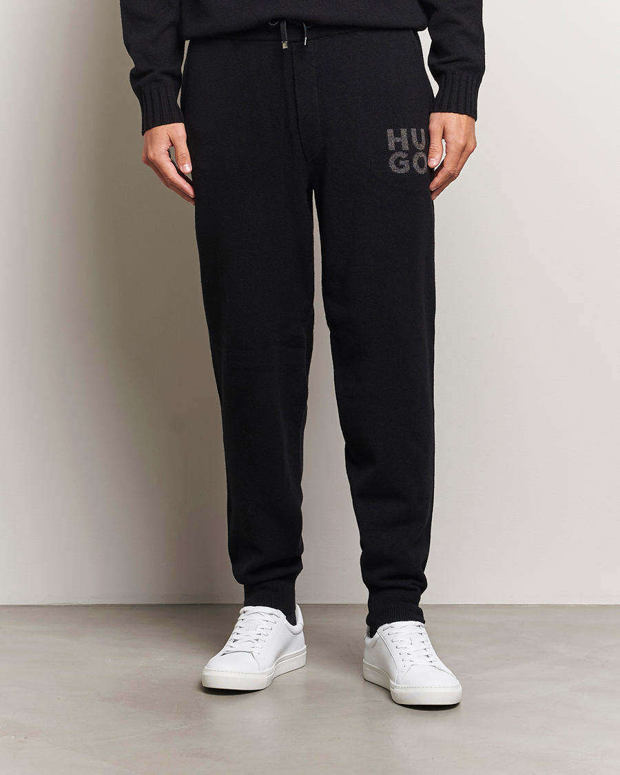 Herr |  | HUGO | San Steero Wool Knitted Joggers Black