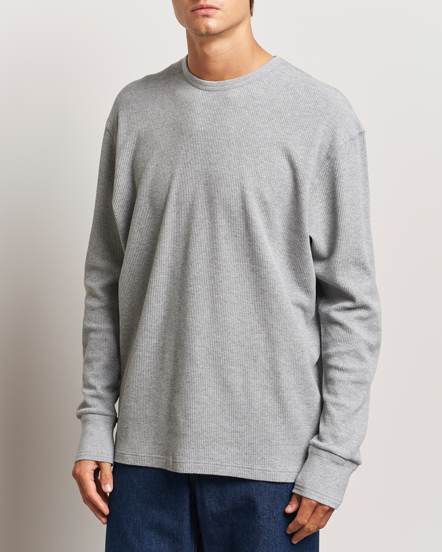 Herr |  | Jeanerica | Jean Waflle Texture Sweater Light Grey Melange