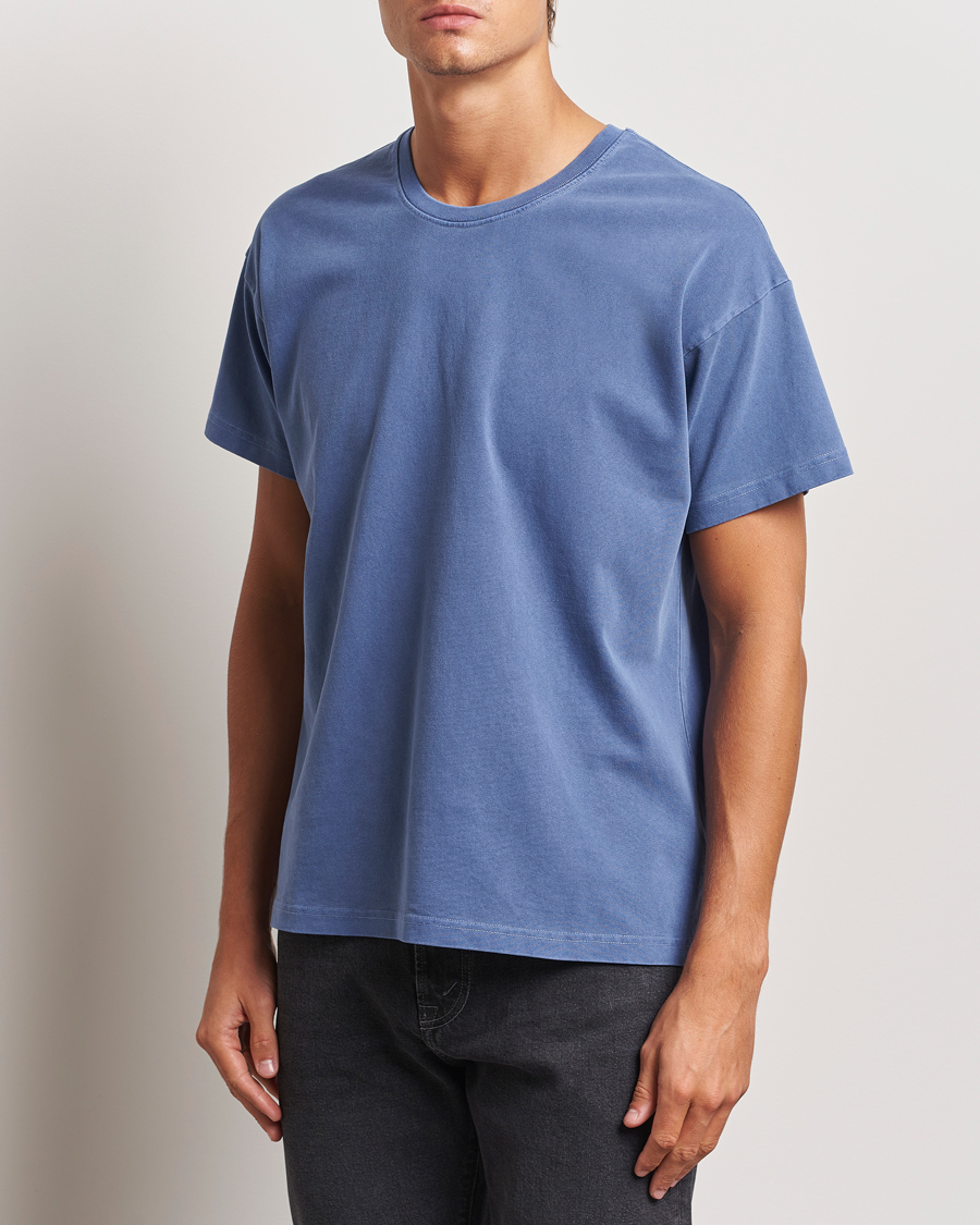 Herr |  | Jeanerica | Ruben Crew Neck T-Shirt Washed Adriatic Blue