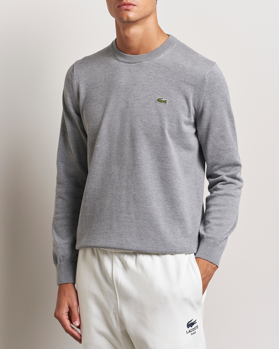 Herr |  | Lacoste | Cotton Knitted Sweater Silver Chine