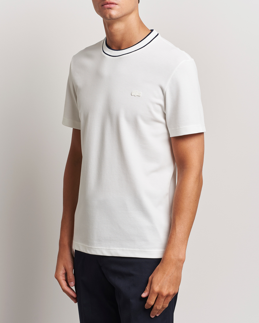 Herr |  | Lacoste | Contrast Rib Piqué T-Shirt Flour