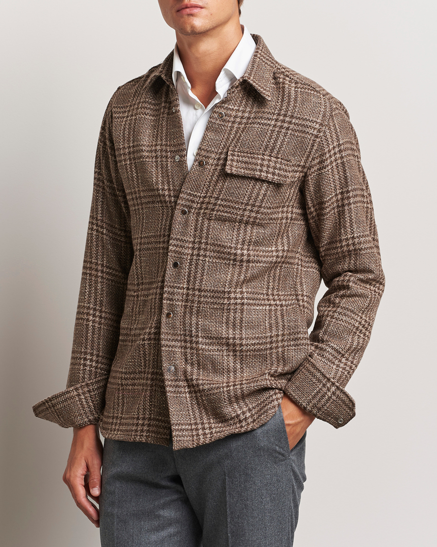 Herr | Overshirts | Kiton | Wool Check Overshirt Brown Check