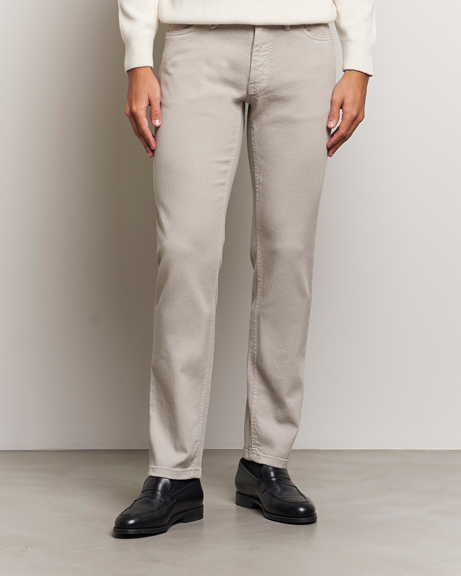 Herr | Italian Department | Brioni | Slim Fit 5-Pocket Cotton Pants Light Beige