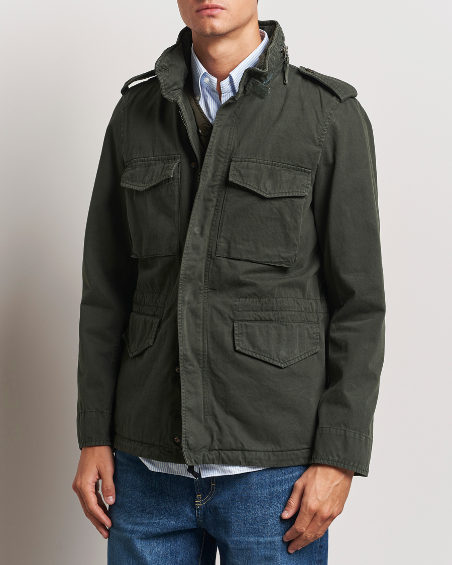 Herr |  | Aspesi | Lined Cotton Field Jacket Military