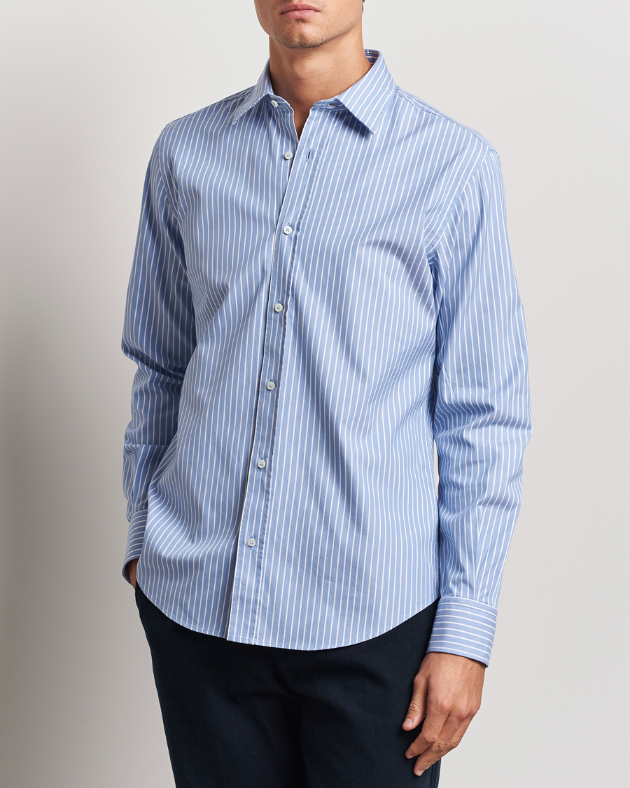 Herr |  | Aspesi | Striped Oxford Shirt Light Blue