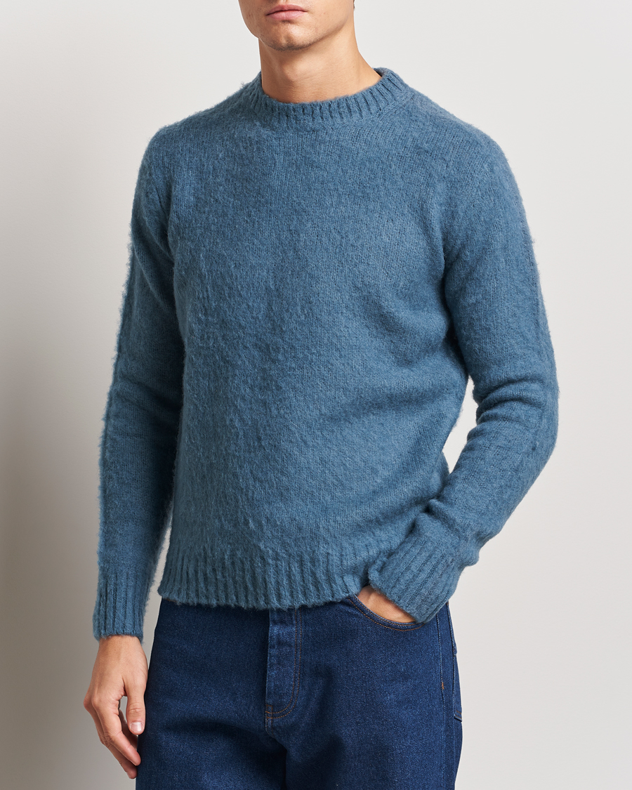 Herr |  | Aspesi | Brushed Shetland Sweater Blue