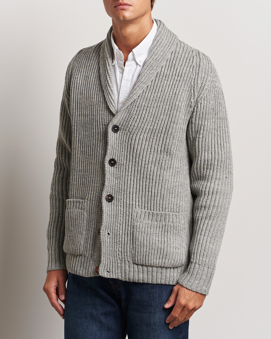 Herr |  | Gloverall | Shawl Collar Cardigan Light Grey