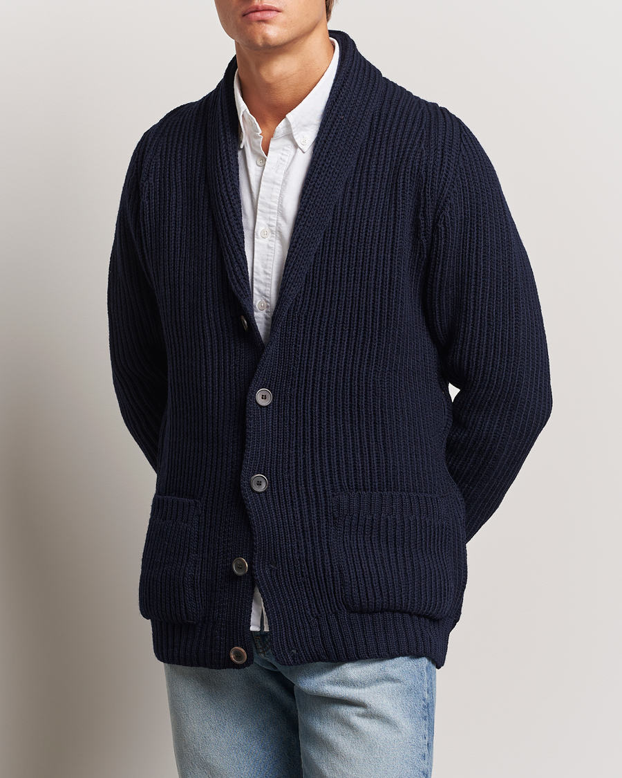 Herr |  | Gloverall | Shawl Collar Cardigan Navy