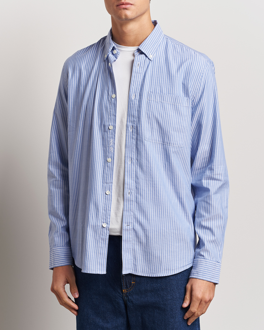 Herr |  | NN07 | Arne Tencel Striped Shirt Blue/White