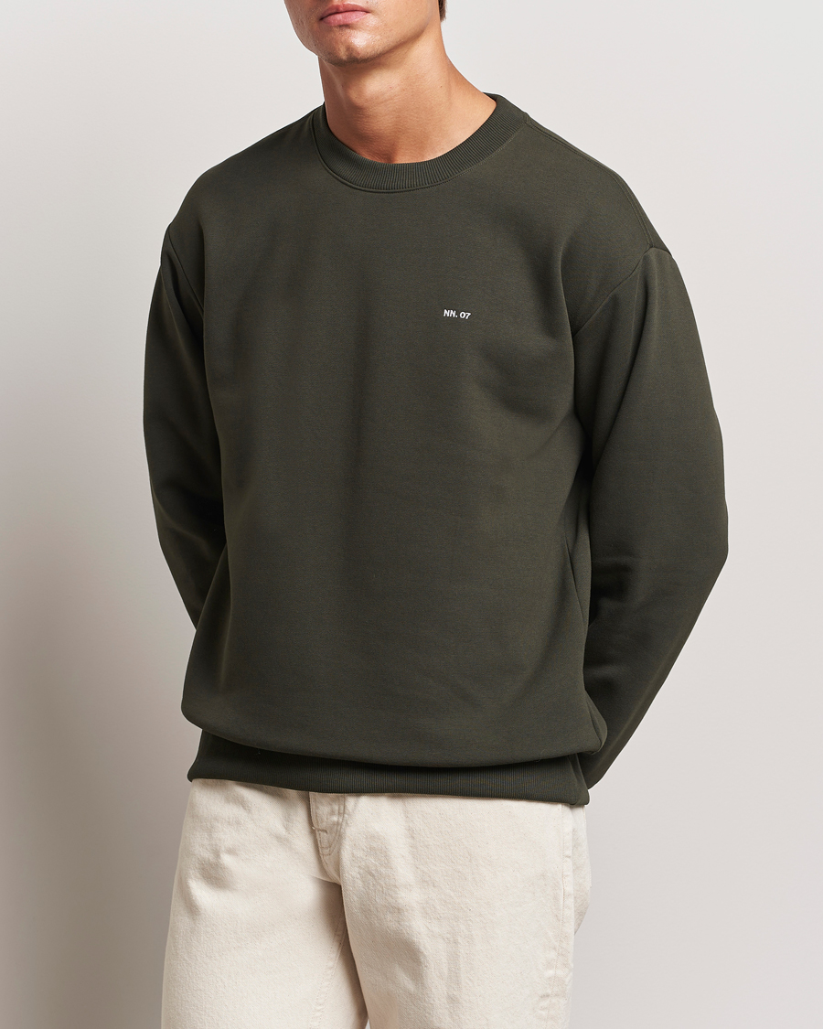 Herr |  | NN07 | Briggs Crew Neck Sweatshirt Dark Army