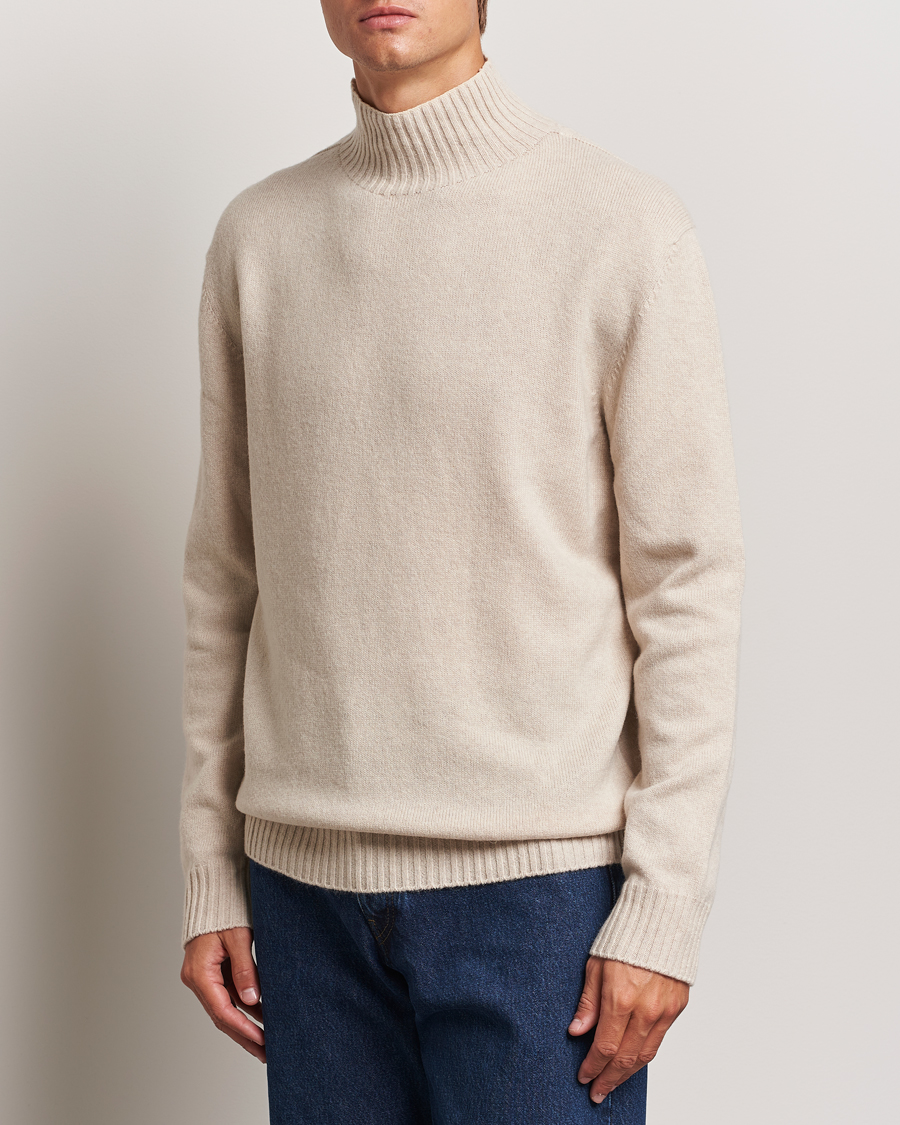 Herr |  | NN07 | Clark Wool Knitted Polo Ecru