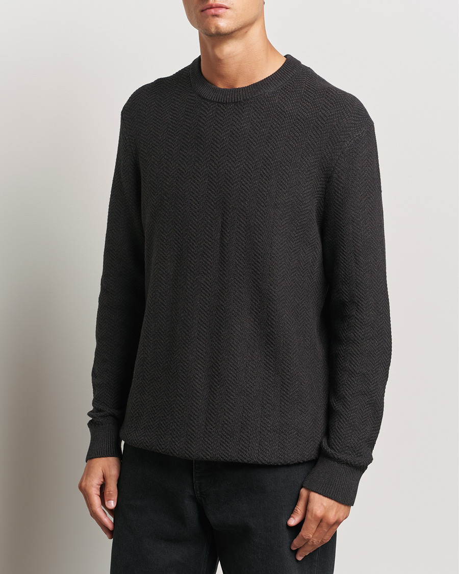 Herr |  | NN07 | Pete Cotton Knitted Crew Neck Demitase Brown