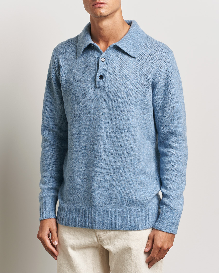 Herr |  | NN07 | Lee Brushed Wool Polo Tink Blue