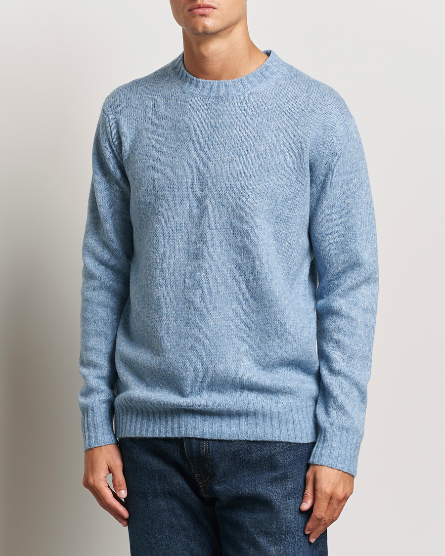 Herr |  | NN07 | Lee Brushed Wool Crew Neck Tink Blue