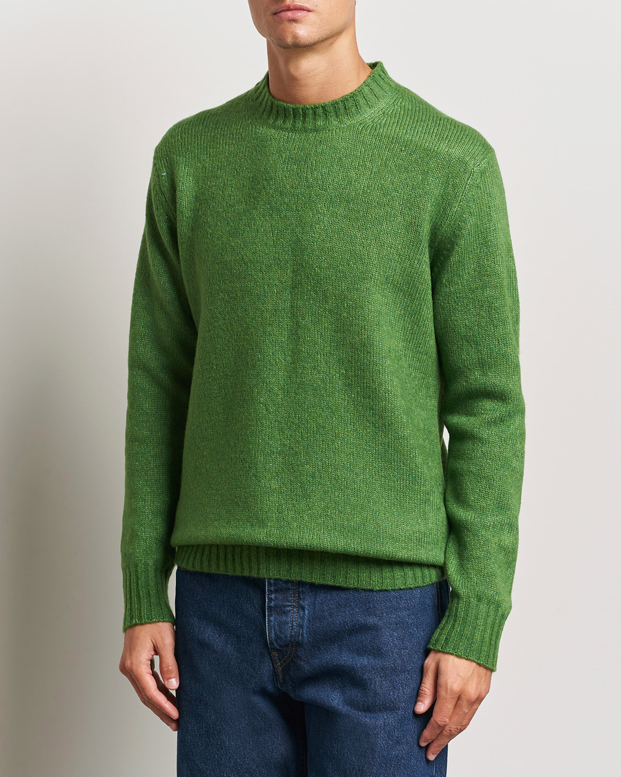 Herr |  | NN07 | Lee Brushed Wool Crew Neck Kale Green