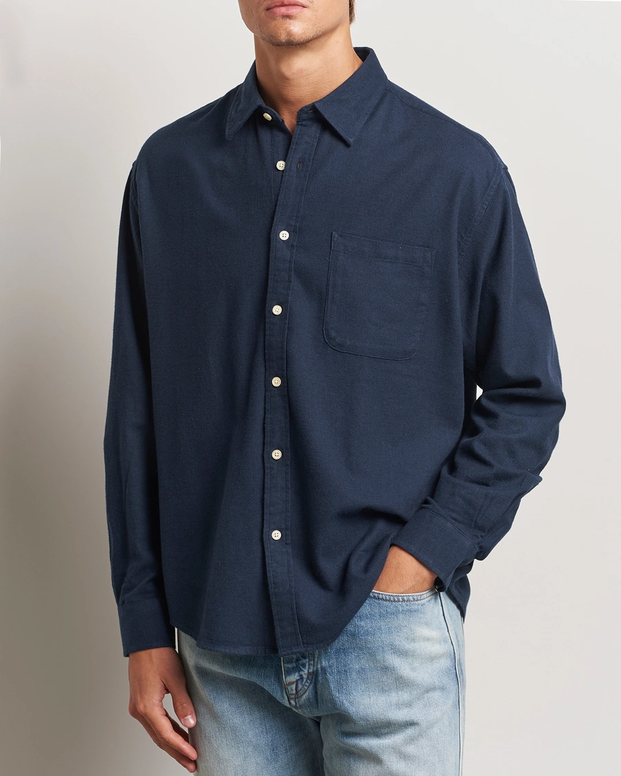 Herr | Business & Beyond - Casual | NN07 | Deon Flannel Shirt Navy Blue