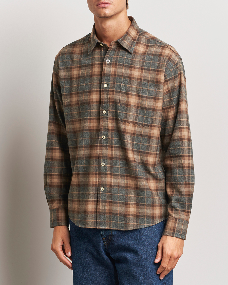 Herr |  | NN07 | Deon Flannel Shirt Brown/Grey