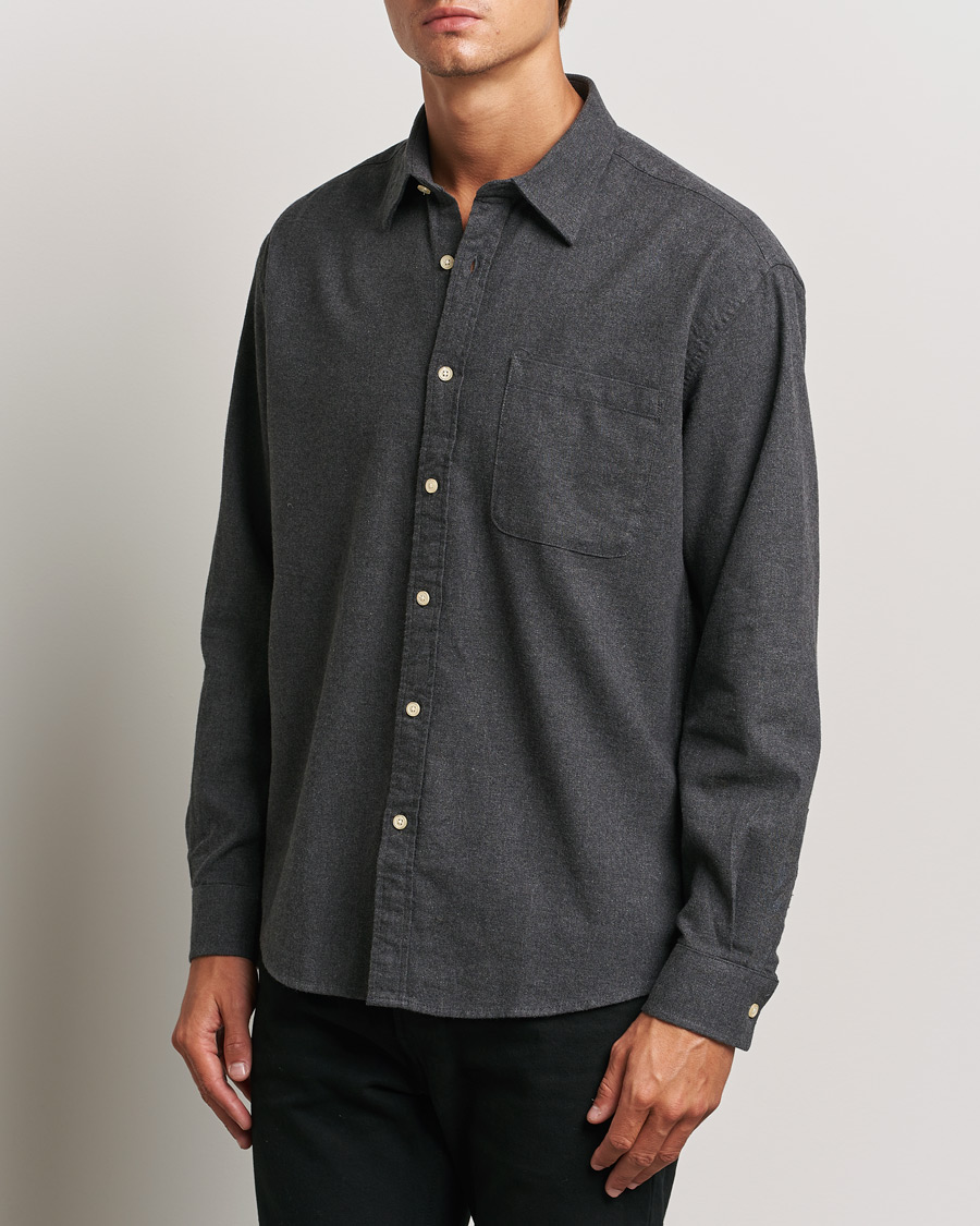 Herr | Business & Beyond - Casual | NN07 | Deon Flannel Shirt Dark Grey Melange