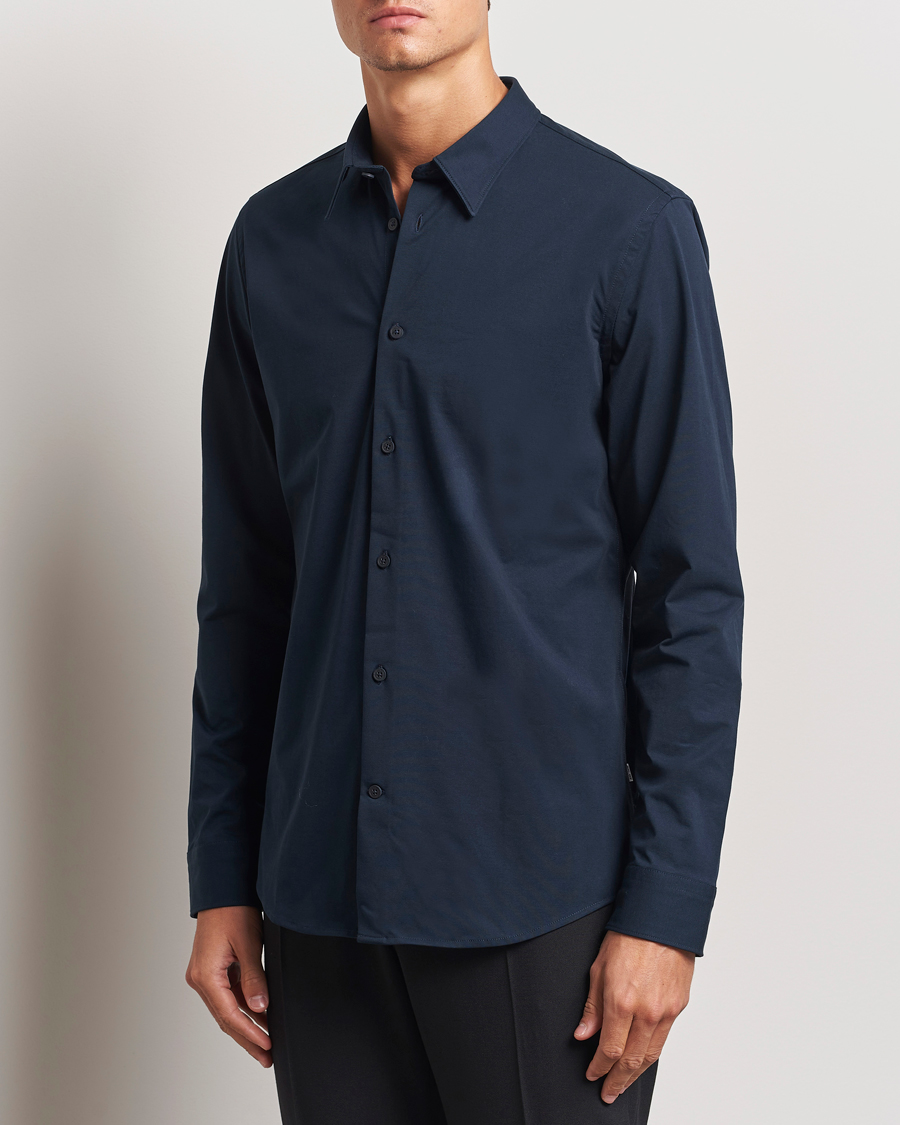 Herr |  | NN07 | Elian Mercerized Cotton Shirt Navy Blue